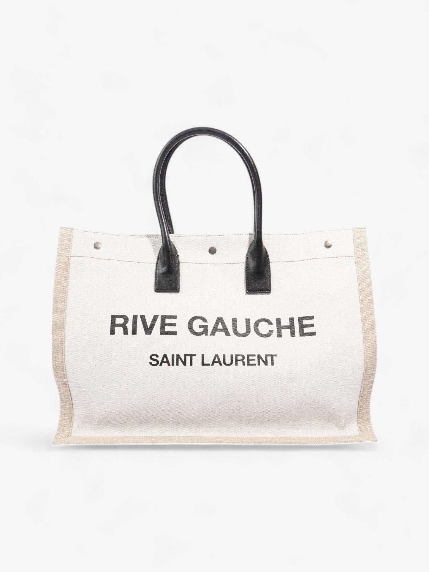 Saint Laurent Luxury Leather Beige Tote Bag