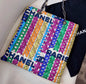 Chanel Rainbow Logo Quilted Textile Tote Bag Gold Hardware 2021