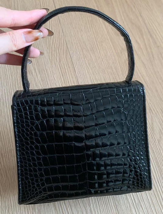 Chanel 1996-1997 Black Crocodile Mini Kelly Bag