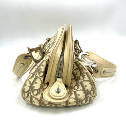 Dior Embroidered Diorissimo Bowler Bag Top White Monogram