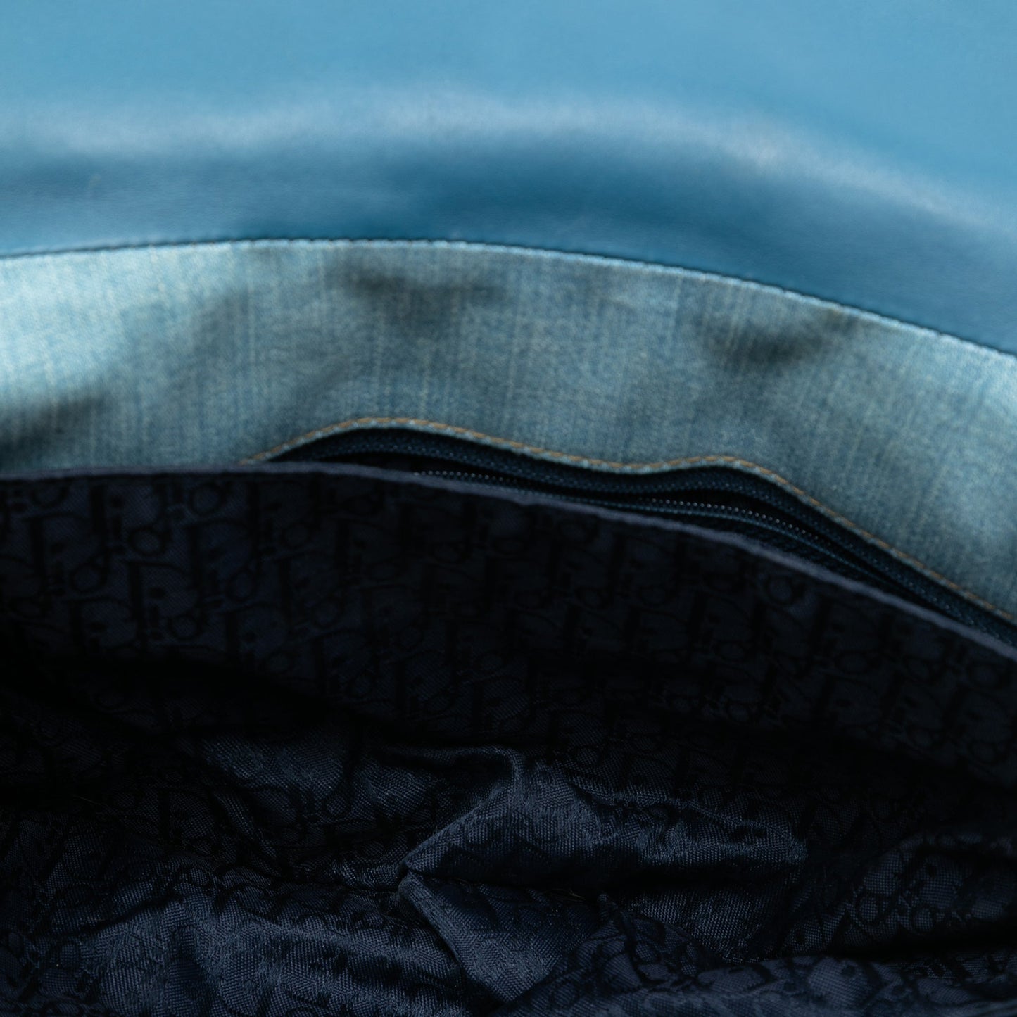 Blue Dior Denim Admit It Flap Hobo Bag