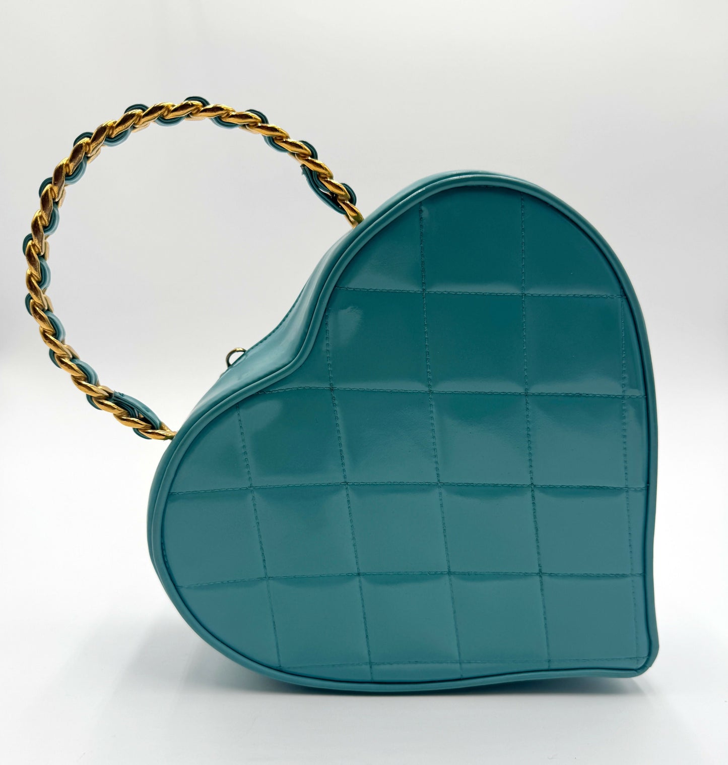 Chanel 1995 Barbie Blue Pink Heart Vanity Bag