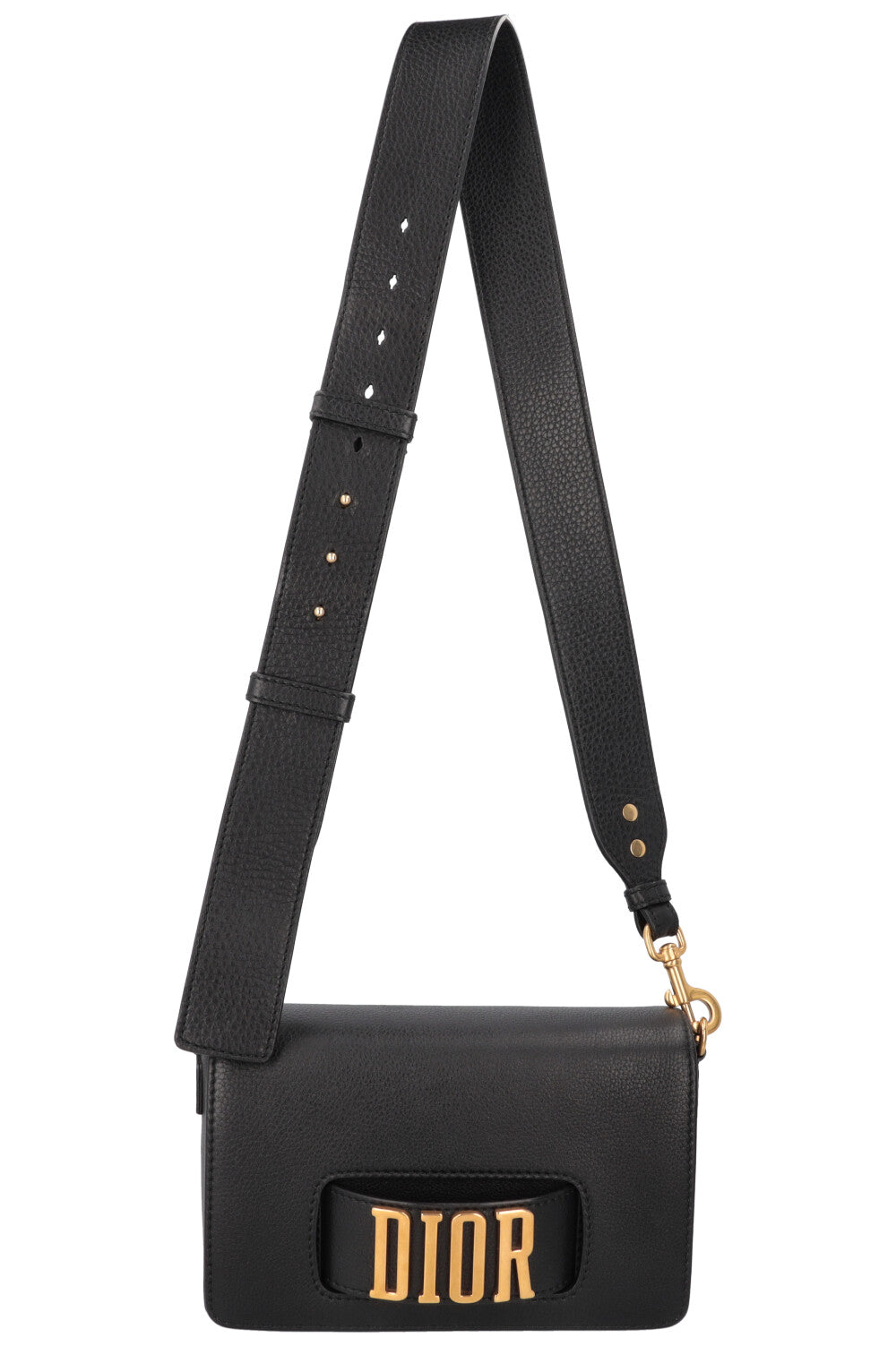 Christian Dior Dio R Evolution Clutch Bag Leather Black