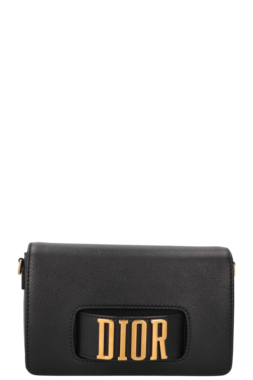 Christian Dior Dio R Evolution Clutch Bag Leather Black