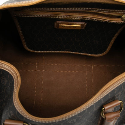 Black Dior Honeycomb Coated Canvas Boston Bag
