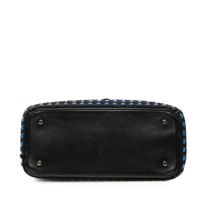 Blue Dior Small Tweed Patch Diorissimo Tote Satchel