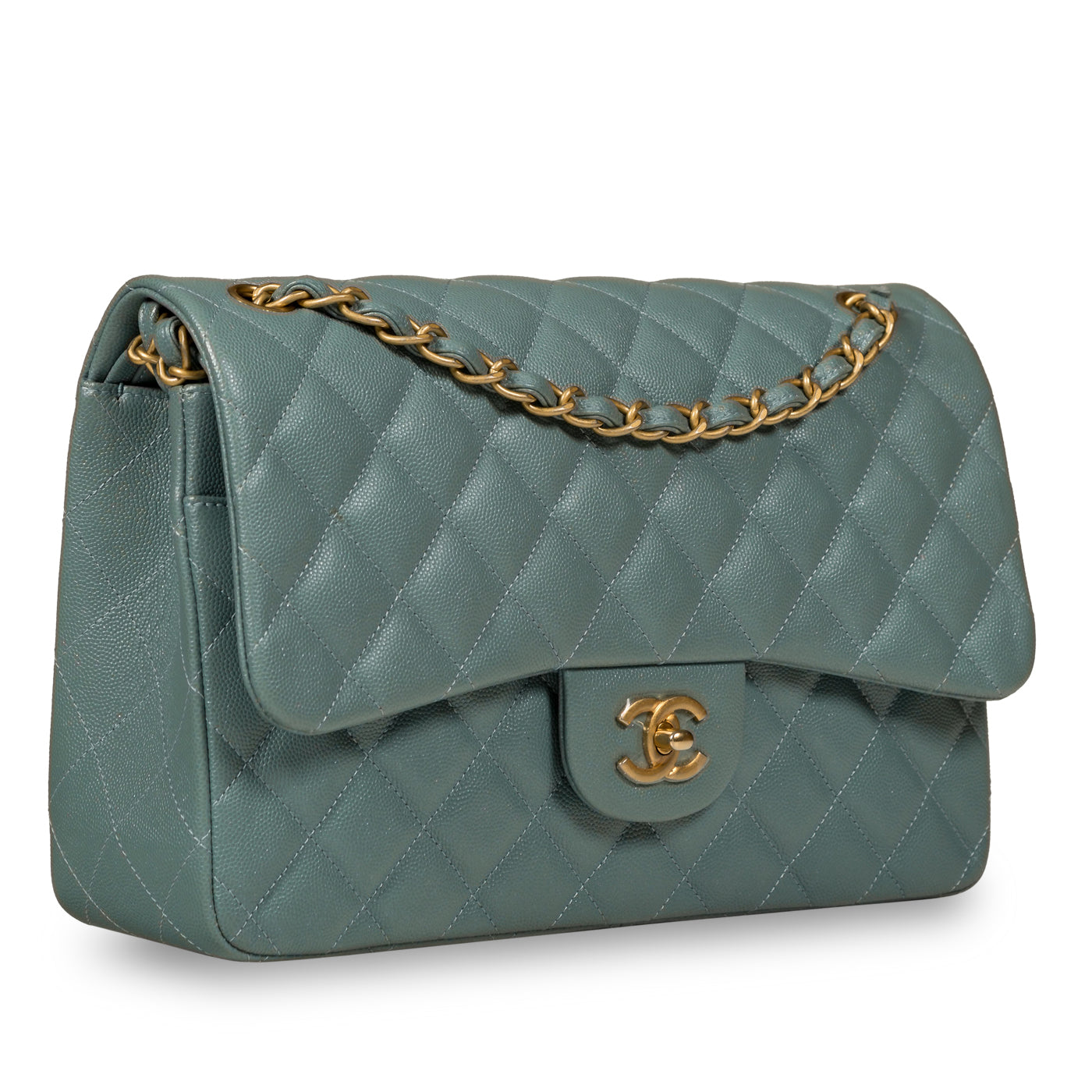 Chanel Classic Flap Caviar Gold Shoulder Bag Style 14