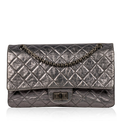 Chanel Classic Flap Lambskin Silver Shoulder Bag Lambskin