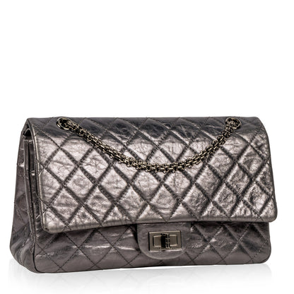Chanel Classic Flap Lambskin Silver Shoulder Bag Lambskin
