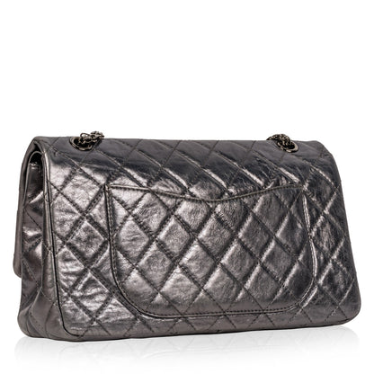 Chanel Classic Flap Lambskin Silver Shoulder Bag Lambskin