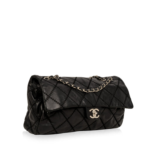 Chanel Calfskin Black Shoulder Bag Calfskin