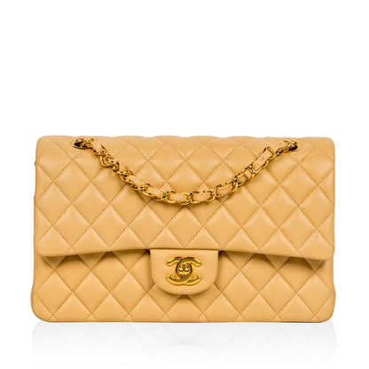 Chanel Classic Flap Lambskin Gold Shoulder Bag Style 57