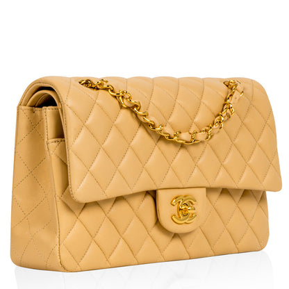 Chanel Classic Flap Lambskin Gold Shoulder Bag Style 57