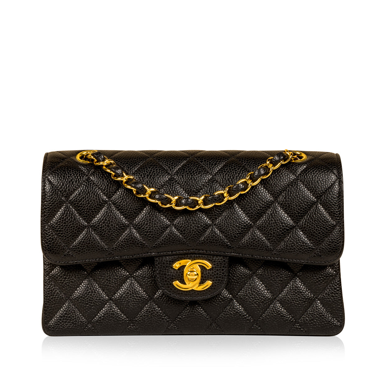 Chanel Classic Flap Lambskin Black Shoulder Bag Style 261