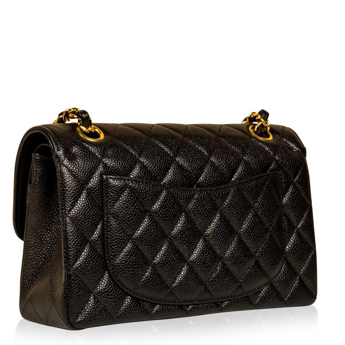 Chanel Classic Flap Lambskin Black Shoulder Bag Style 261
