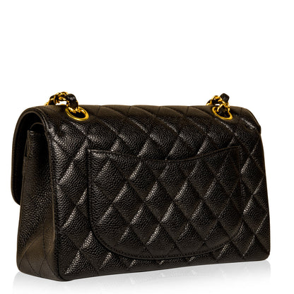 Chanel Classic Flap Lambskin Black Shoulder Bag Style 261