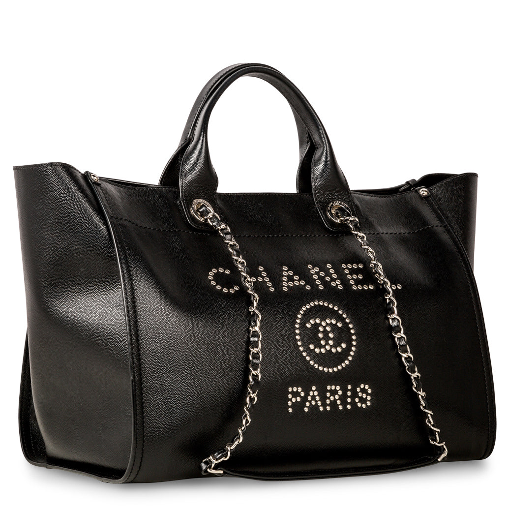 Chanel Cambon Canvas Black Tote Bag Canvas