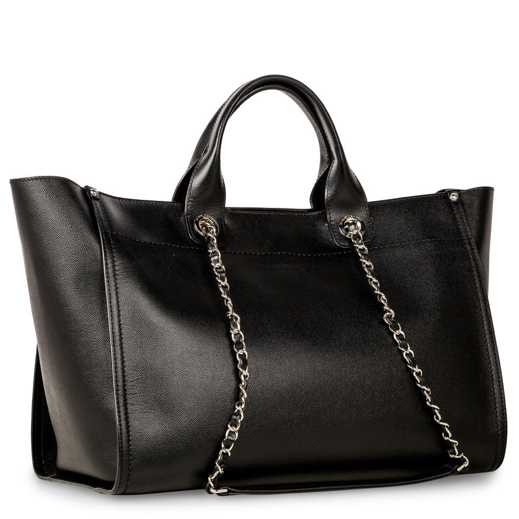 Chanel Cambon Canvas Black Tote Bag Canvas
