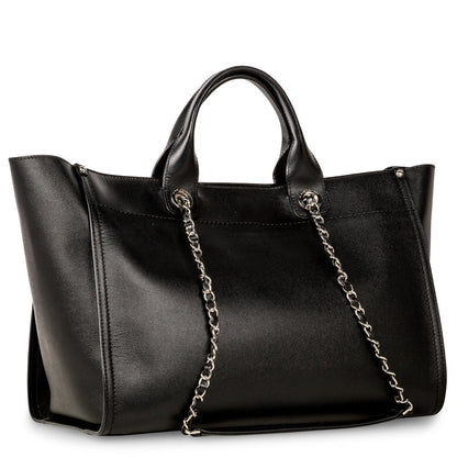 Chanel Cambon Canvas Black Tote Bag Canvas
