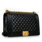 Chanel Boy Bag Lambskin Black Shoulder Bag Style 8