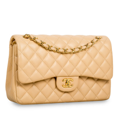 Chanel Classic Flap Lambskin Gold Shoulder Bag Style 17