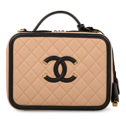 Chanel Vanity Caviar Black Clutch Style 10