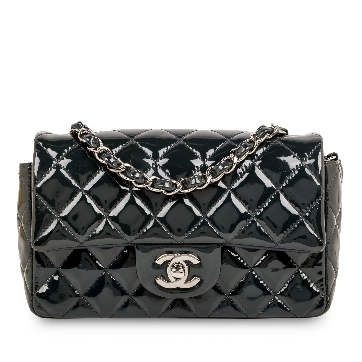 Chanel Classic Flap Patent Leather Black Shoulder Bag Style 8