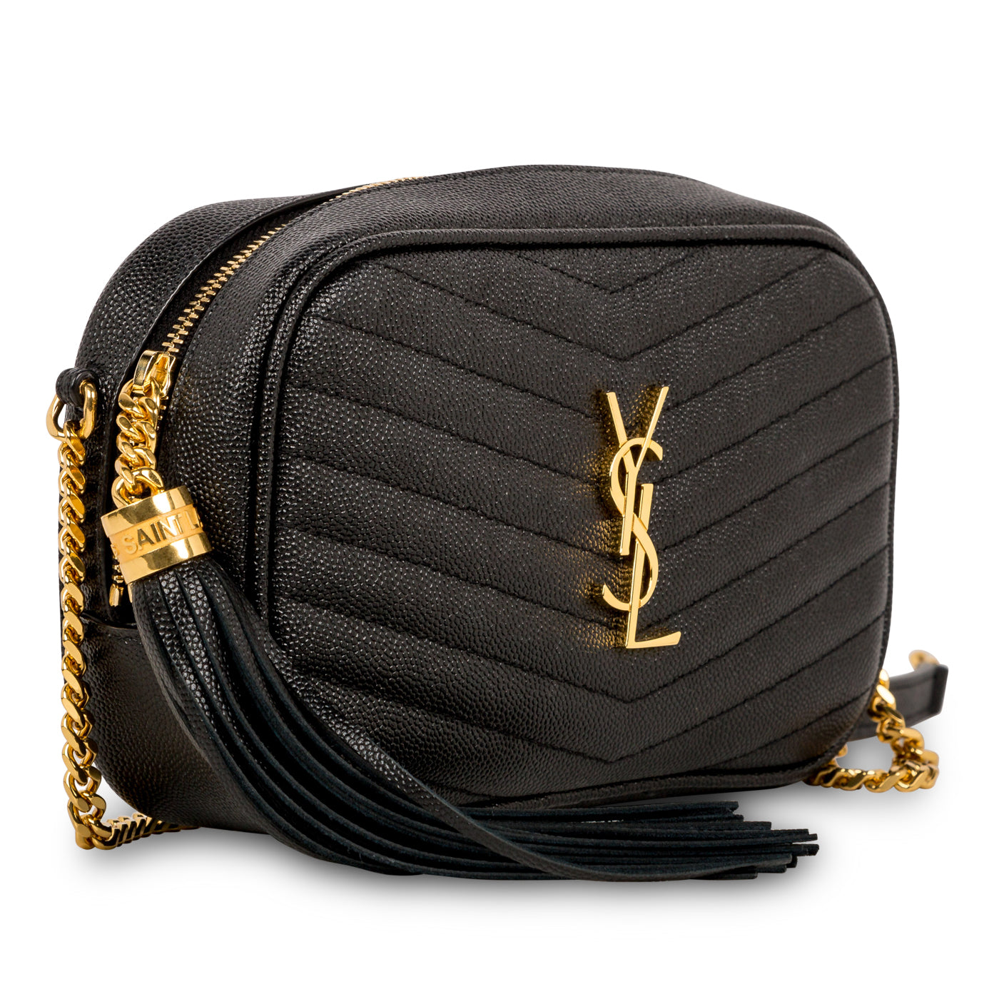 Saint Laurent Lou Leather Black Crossbody Style 38