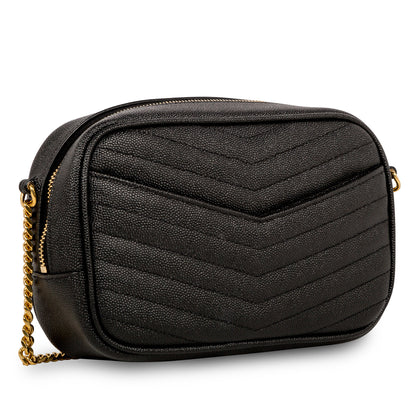 Saint Laurent Lou Leather Black Crossbody Style 38