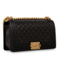 Chanel Boy Bag Lambskin Black Shoulder Bag Style 39