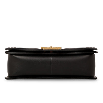 Chanel Boy Bag Lambskin Black Shoulder Bag Style 42