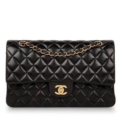 Chanel Classic Flap Lambskin Black Shoulder Bag Style 122