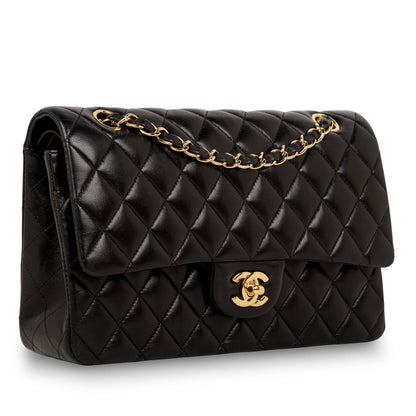Chanel Classic Flap Lambskin Black Shoulder Bag Style 122