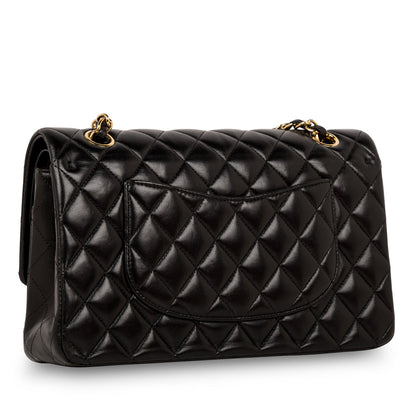 Chanel Classic Flap Lambskin Black Shoulder Bag Style 122