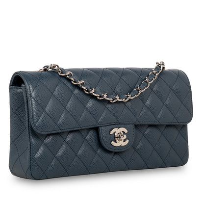 Chanel Classic Flap Caviar Silver Shoulder Bag Style 19