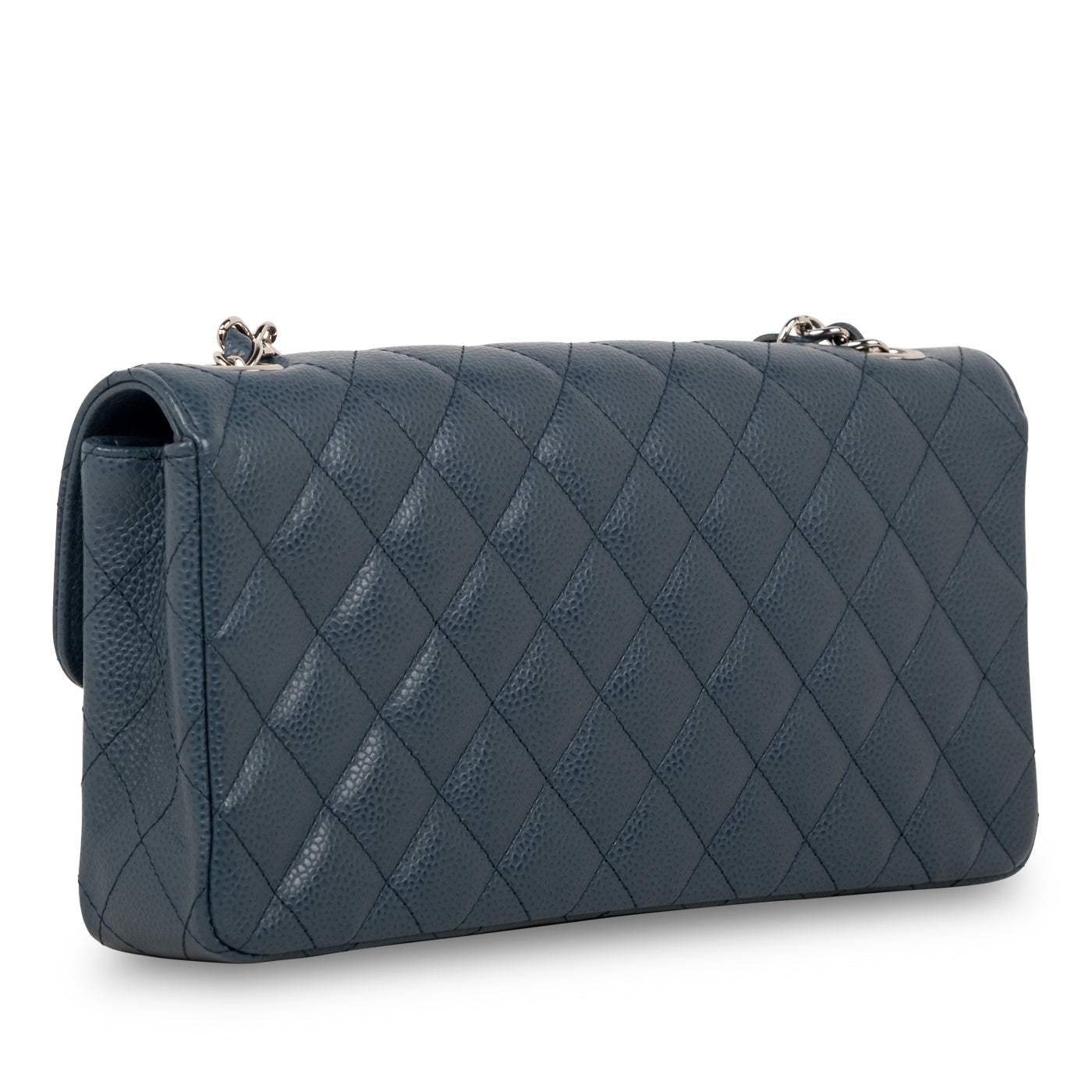 Chanel Classic Flap Caviar Silver Shoulder Bag Style 19