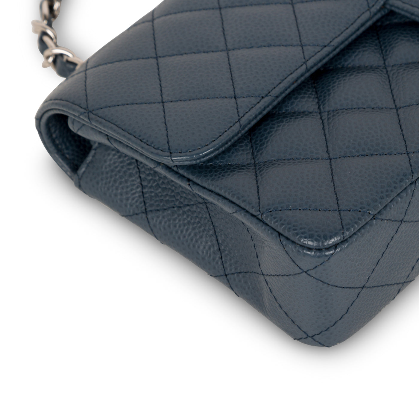 Chanel Classic Flap Caviar Silver Shoulder Bag Style 19