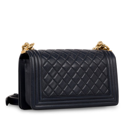 Chanel Boy Bag Lambskin Gold Shoulder Bag Style 11