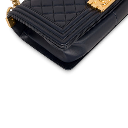 Chanel Boy Bag Lambskin Gold Shoulder Bag Style 11
