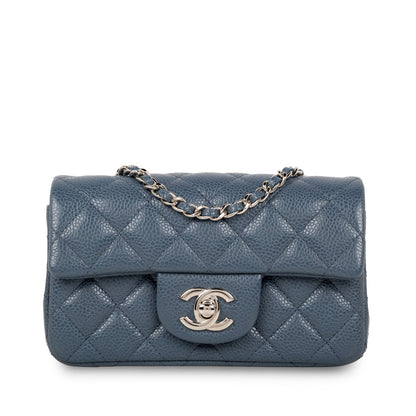 Chanel Classic Flap Caviar Silver Shoulder Bag