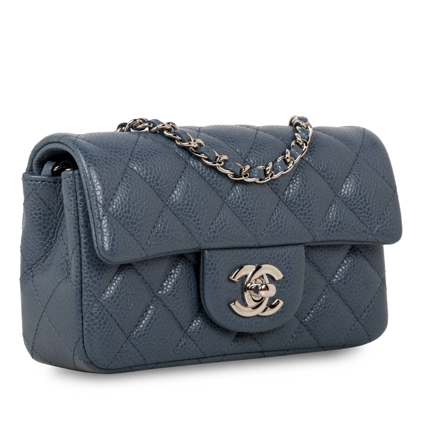 Chanel Classic Flap Caviar Silver Shoulder Bag
