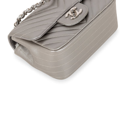 Chanel Classic Flap Caviar Silver Shoulder Bag Style 18