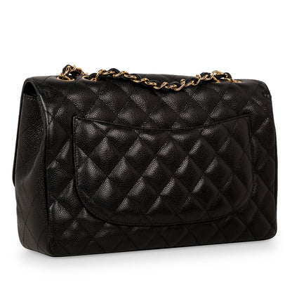Chanel Classic Flap Caviar Black Shoulder Bag Style 46