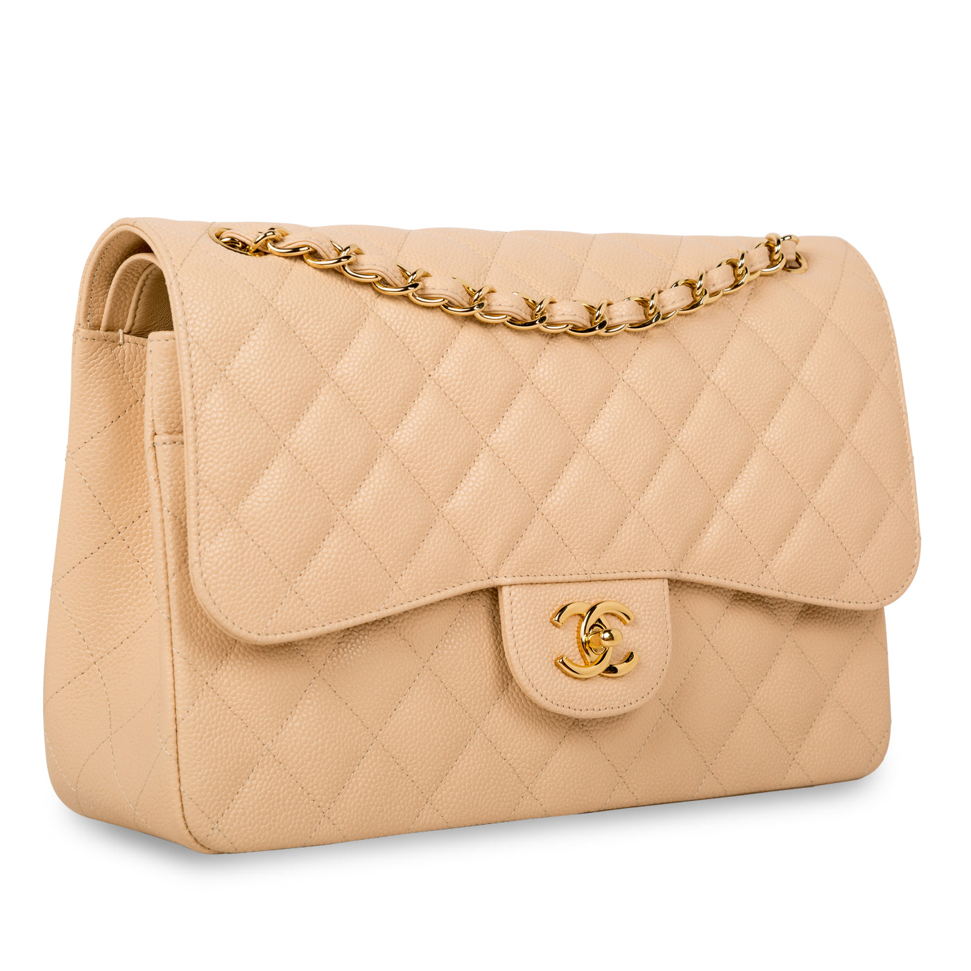 Chanel Classic Flap Caviar Gold Shoulder Bag Style 12