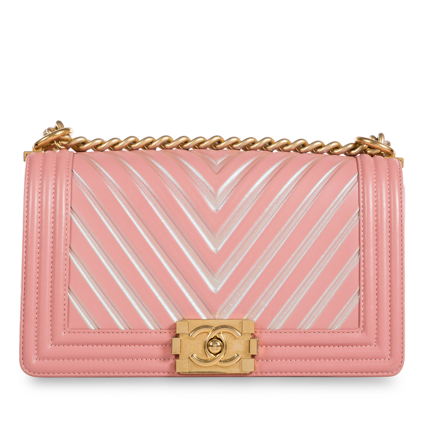 Chanel Boy Bag Lambskin Gold Shoulder Bag Style 13