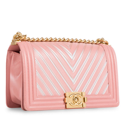 Chanel Boy Bag Lambskin Gold Shoulder Bag Style 13