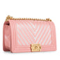 Chanel Boy Bag Lambskin Gold Shoulder Bag Style 13