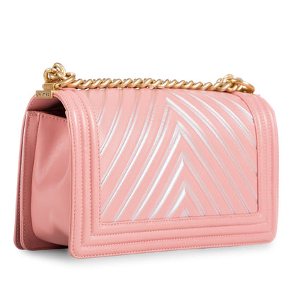 Chanel Boy Bag Lambskin Gold Shoulder Bag Style 13