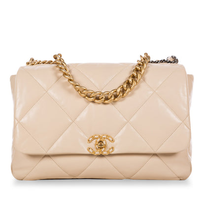 Chanel Chanel 19 Lambskin Gold Shoulder Bag Style 26