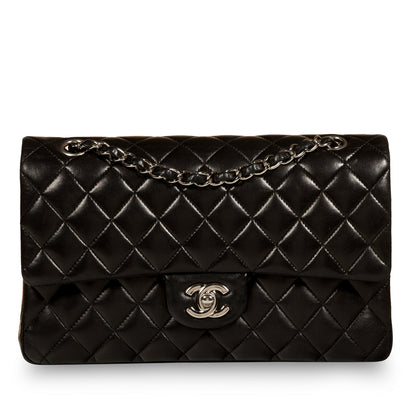 Chanel Classic Flap Lambskin Black Shoulder Bag Style 121